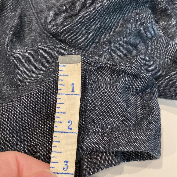 Mudd navy blue denim romper, tuxedo button, elastic waist, front size M (J1072) - Picture 10 of 14